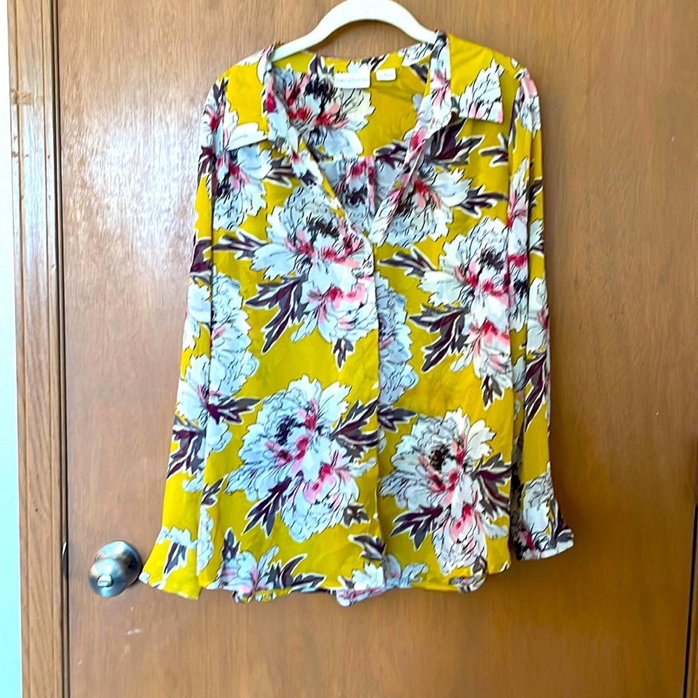 Liz Claiborne, Long Sleeve, Button Up, Floral Blouse